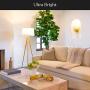 Brightech Emma Tripod Floor Lamp – Mid Century Modern Standing Light for Contemporary Living Rooms - Tall Survey Lamp with Wood Legs Matches Trendy Boho & Vintage Bedrooms - with LED Bulb