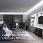 Onforu 65.6ft LED Strip Light, 6000K Daylight White Dimmable Tape Light, 20m 12v Flexible Ribbon Light, 2835 LEDs Rope Lighting for Home, Kitchen, Under Cabinet, Bedroom, Non-Waterproof