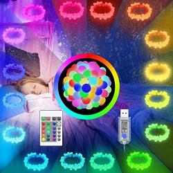 String Lights Indoor Color Changing - USB Powered 16 Colors 21.3FT 50 LED Globe Balls Light with Remote RGB Fairy Lights Hanging Decorative Lighting for Bedroom Wedding Party Dorm Xmas Wall, Outdoor