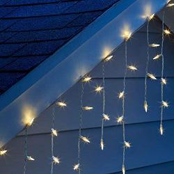 Philips Remains Lit LED Indoor Outdoor Icicle Christmas Lights, Warm White