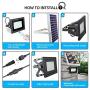 Solar Flood Lights Outdoor UPONUN Waterproof IP67 60LED Dusk to Dawn Solar Lights Outdoor Smart Remote Control Solar Powered Flood Light Solar Security Light for Yard Shed Pool Sign Barn Roof Garage…