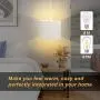 QITIM 2 Pack Plug in Pendant Light Indoor, White Linen Shade Hanging Light Fixture for Kitchen, Living Room, Dining Table, 15FT Clear Cord with On/Off Switch, E26 Socket