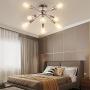 CLAIRDAI Sputnik Chandeliers Modern Rustic Flush Mount Ceiling Light Fixtures Industrial Vintage Starburst Chandelier E26 Base for Kitchen Bedroom Living Room Dining Area (Chrome 8-Light)