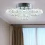 TongLan Modern Crystal Chandelier, 3 Rings LED Big Crystal Chandelier Fixtures Contemporary Stainless Steel Pendant Lights Fixtures for Dining Room Living Room (Cool White)