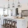 Foyer Chandeliers, Entryway Chandelier Lighting, Industrial 3-Light Pendant Lighting for Kitchen Island, Stairway, Dining Room, 9.1” in Dia, Bronze