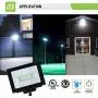 ASD 50W LED Flood Light with Arm - 3000K Warm Light 4780 Lm - 120W MH Equivalent - IP65 Waterproof-120V Commercial Super Bright LED Floodlight Outdoor Garage - Black Finish - UL & DLC Standard,1-Pack