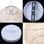 Retro Old-Fashioned Idyllic Rattan Chandelier Hand-Woven Rattan Ceiling Chandelier Hanging Installation Kitchen Dining Living Room Ceiling Lamp Lighting Fixture Home Decoration Apricot