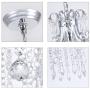 Q&S Mini Crystal Chandelier Modern Chrome Small Pendant Light Ceiling Fixture for Hallway Entryway Dining Room Kitchen Office, W11.8'',1 Light E26.