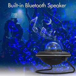 Galaxy Star Projector with Bluetooth Speaker Ocean Wave LED Nebula Cloud Night Light for Bedroom Ceiling Home Decor Mood Lighting Ambiance Gift for Kids and Adult