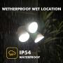 LUTEC 3500 Lumen 45 Watt 45 LED Triple-Head Flood Lights Outdoor Full Metal Design Waterproof Exterior Security Lights for Garage Patio, Garden, Yard-White