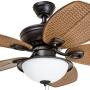 Harbor Breeze Cedar Shoals 44-in Oil Rubbed Bronze Indoor/Outdoor Ceiling Fan with Light Kit