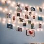 Photo Clip String Lights 17Ft - 50 LED Fairy String Lights with 50 Clear Clips for Hanging Pictures, Photo String Lights with Clips - Perfect Dorm Bedroom Wall Decor Wedding Decorations