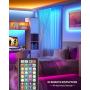 50ft LED Strip Lights, Fussion LED Lights for Bedroom with Remote and App Control Music Sync LED Light Strip(New APP+ 4-Button Switch+ Remote+ Mic)