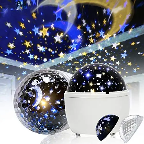 AerWo Moon Star Projector Night Light for Kids with Timer, Galaxy Projector with 21 Modes Changing+360 Rotation, Star Light Projector for Bedroom, Best Gifts for 1-14 Year Old Girls Boys