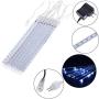 Kwaiffeo Falling Rain Lights Meteor Shower Lights, Christmas Lights Outdoor 12 inch 8 Tube 192 LED Cascading Icicle String Lights for Christmas Tree Halloween Decoration Wedding Party Holiday, Blue
