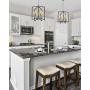 Zeyu 5-Light Foyer Chandelier, Industrial Pendant Hanging Light Fixture for Hallway Dining Room, Black and Satin Nickel Finish, ZJF14-5 SN+BK