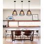 Vintage Metal Cage Pendant Light Black Farmhouse Hanging Light with Chicken Wire Shade, 8.27'' Adjustable Hanging Pendant Light for Kitchen Barn Foyer Entryway