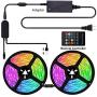 Bluetooth Music Strip Lights 32.8 Feet, Hedynshine Waterproof Strip Lights Sync to Music 300pcs LED Chips,RGB Rope Lights with Remote, Smart Phone App Controled Color Changing Light Strips
