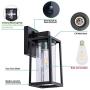 Outdoor Wall Lantern with Dusk to Dawn Sensor, Waterproof Exterior Wall Mount Lights, Anti-Rust Wall Light Fixture with Glass Shade for Porch, Patio, Garage (Bulb Not Included)