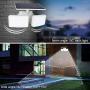DLLT Solar Security Lights Motion Sensor, Led Flood Light Outdoor, Solar Powered Wall Spotlight, 2 Adjustable Head Dusk to Dawn Lighting for Garage, Yard, Patio, Garden, Porch (Daylight 2 Mode) White