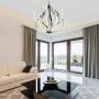 Emliviar Modern LED Chandelier Light Fixture, 30W Pendant Light for Dining Room, Chrome Finish, JE202-LED BN