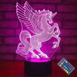 TOORGGOO Unicorn Night Light for Kids,Bedside Lamp,with Remote & Smart Touch 7 Colors + 16 Colors Changing Dimmable Unicorn Toys 3 4 5 6 7 8 9 Year Old Christmas Birthday Girl Gifts(Unicorn)