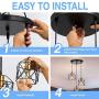WADSN 3-Light Industrial Rustic Vintage Farmhouse Metal Caged Pendant Light,Adjustable Modern Ceiling Pendant Light Fixture,Gold Black Antique Hanging Lighting for Kitchen Island Dining Room Bar