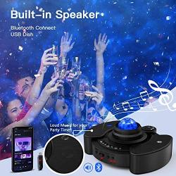 GLOUE Pro Star Projector Night Light Christmas Gift Galaxy Sky Lite with Bluetooth Music Speaker Nightlight Mood for Bedroom, Home Theater, Game Rooms or Party Decoration, Gifts for Kids