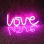 Protecu Love Neon Sign, 3 AA Battery/USB Powered Neon Lights LED Signs for Bedroom Neon Signs for Wall Decor, Neon Light Sign for Birthday, Party, Kids/Girls Room, Christmas, New Year Decor (Pink)
