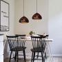LITFAD Starry Sky Shade Pendant Light 9.84'' Industrial Style Weathered Iron Shade Single Mushroom Shape Pendant Lamp Mounted Ceiling Light with Adjustable Chain for Dining Room Restaurant Bar - C