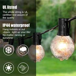 VAVOFO Outdoor String Lights with G40 Globe Bulbs, Waterproof Backyard Patio Lights, Hanging Indoor Outdoor String Lights for Bistro Deckyard Cafe Gazebo Porch Garden Party (Black, 25)