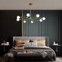 HAHZT Gold Sputnik Chandelier 8 Lights Industrial Pendant Lighting Modern Sputnik Chandelier for Dining Room Kitchen Living Room Bedroom(Not Including Bulb)
