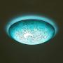 SUSUO Mosaic Design Blue Stained Glass Flush Mount Ceiling Light with Moon and Star Pattern Vingte Art Deco Ceiling Fixture for Bedroom Living Room Hallway Kitchen Bar
