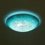 SUSUO Mosaic Design Blue Stained Glass Flush Mount Ceiling Light with Moon and Star Pattern Vingte Art Deco Ceiling Fixture for Bedroom Living Room Hallway Kitchen Bar