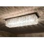 7PM W47'' x D10'' Modern Rain Drop Rectangle Clear K9 Crystal Chandelier Ceiling Lamp Lighting Fixture 10 Lights for Dining Living Bedroom Room Chrome Frame Flush Mount