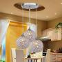 DINGGU 3 Lights Modern Crystal Ball Pendant Light Fixture Flush Mounted Ceiling Chandelier