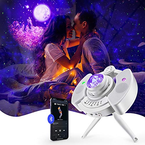 Galaxy Projector for Bedroom One Fire Galaxy Lights for Room Starry Sky Night Light Projector with Adjustable Tripod Stand 4 in1Space Projector Lamp for Kid with Bluetooth Speaker for Valentines Gift