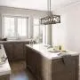 Island Light Fixtures, Rectangular Wood Farmhouse Chandelier for Dining Rooms, 5-Light Kitchen Island Lighting