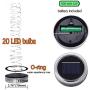 SunKite Solar Mason Jar Lights [Updated], 8 Pack 20 LED Waterproof Fairy Firefly Jar Lids String Lights with Hangers(NO Jars), Patio Yard Garden Wedding Decoration - Warm White