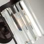 Modern Crystal Wall Lamp Set of 2 Wall Sconces with Clear Glass Prisms Brown Finish Wall Light for Dining Room, Bedroom Bedside, Living Room,Hallway