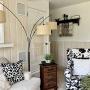 LHLYCLX Multi-Head Tree Floor Lamp, Adjustable Arc Standing Lamps for Living Room-3 Lights Hanging Over The Couch from Behind (Black)
