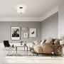 Kira Home Addison 13'' 2-Light Semi-Flush Mount Ceiling Light Fixture with Off-White Fabric Drum Shade, Bronze Finish Kira Home Addison 13'' 2-Light Semi-Flush Mount Ceiling Light Fixture with Off-White Fabric Drum Shade, Bronze Finish