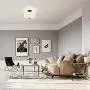 Kira Home Addison 13'' 2-Light Semi-Flush Mount Ceiling Light Fixture with Off-White Fabric Drum Shade, Bronze Finish