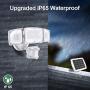 GLORIOUS-LITE Solar Security Light Outdoor, 1600LM Solar LED Motion Sensor Light with 3 Adjustable Head, 5500K, IP65 Waterproof Flood Light for Backyard, Pathway & Patio