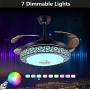 Farmhouse Ceiling Fan with Lights and Remote Control Dimming 42'' Chandelier Fan lamp 3-color Change and 3-speed Change Ceiling Light Fixture Retractable Blades For Home Decoration Living Room Bedroom