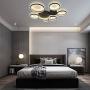 Lingkai Modern LED Flush Mount Ceiling Light 7-Light Chandeliers Control Nature White and Warm White Dimmable Circle Rings Design Ceiling Lamp for Living Room Bedroom Kitchen 3000K-6000K