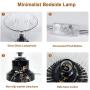 KAYBELE Accent Table Lamp, 13Tall Classic Uplight Table Lamp with Clear Glass Shade & Marbled Base Beside Lamp for Bedroom Living Room, Dining Room, Cafe Bar, Hallway, Church, Office-360 Lighting