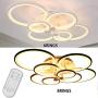 Modern LED Ceiling Lights Acrylic Circle Ring Chandelier Lighting Flush Mount LED Ceiling Light Fixture Lamp w/Remote Control for Dining Room Bathroom Bedroom Livingroom Decor (6 Head)