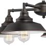 Westinghouse Lighting 6343300 Iron Hill Four-Light Indoor Convertible Chandelier/Semi-Flush Ceiling Fixture, Finish with Highlights and Metal Shades, Oil Rubbed Bronze/White