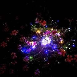 Solar Garden Lights Solar Firework Lights Solar Powered String Light with 2 Lighting Modes Twinkling and Steady-ON for Garden, Patio, Yard, Flowerbed, Parties (Colorful)